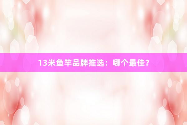13米鱼竿品牌推选：哪个最佳？